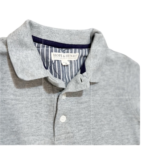 Hope & Henry Gray Kids Polo Shirt Organic 100% Cotton - Picture 2 of 5